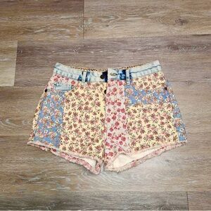 Farm Rio Anthropologie Floral Patchwork Jean Shorts